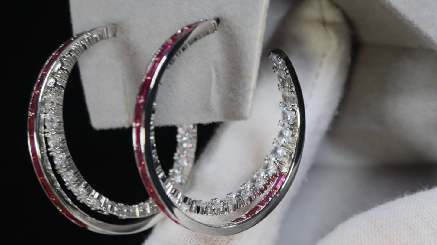 Big Red Diamond Earrings