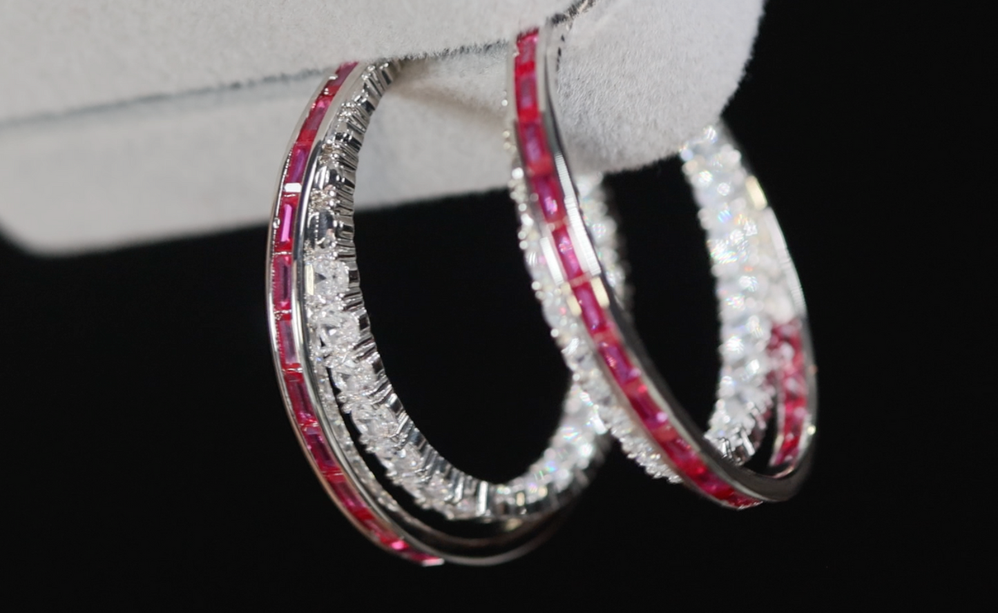 Big Red Diamond Earrings