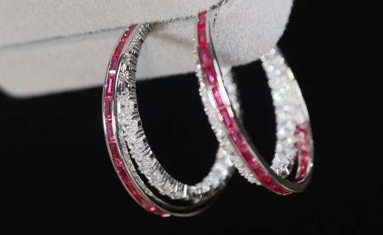 Big Red Diamond Earrings