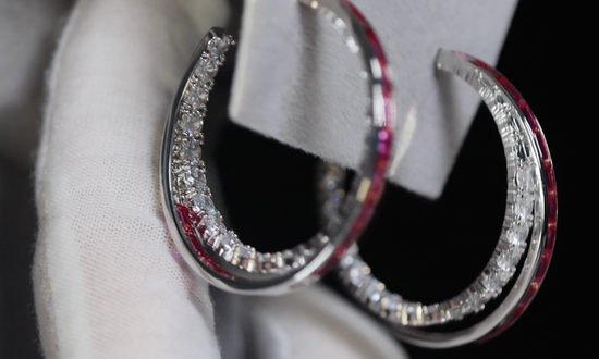 Big Red Diamond Earrings
