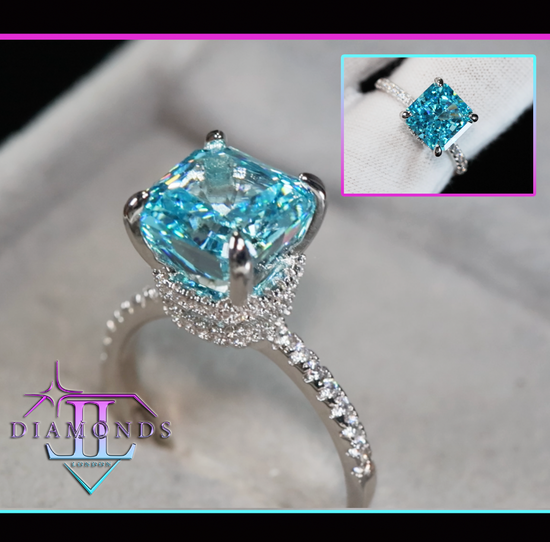 Blue Diamond Engagement Ring