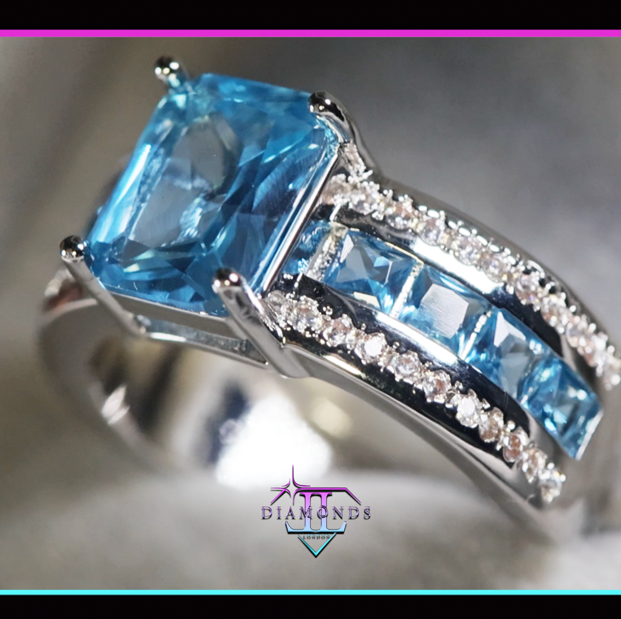 Blue Diamond Ring