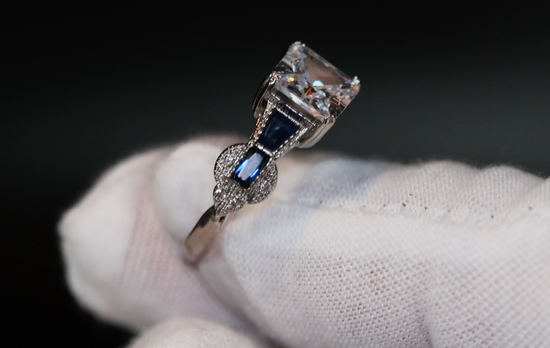 Blue diamond ring