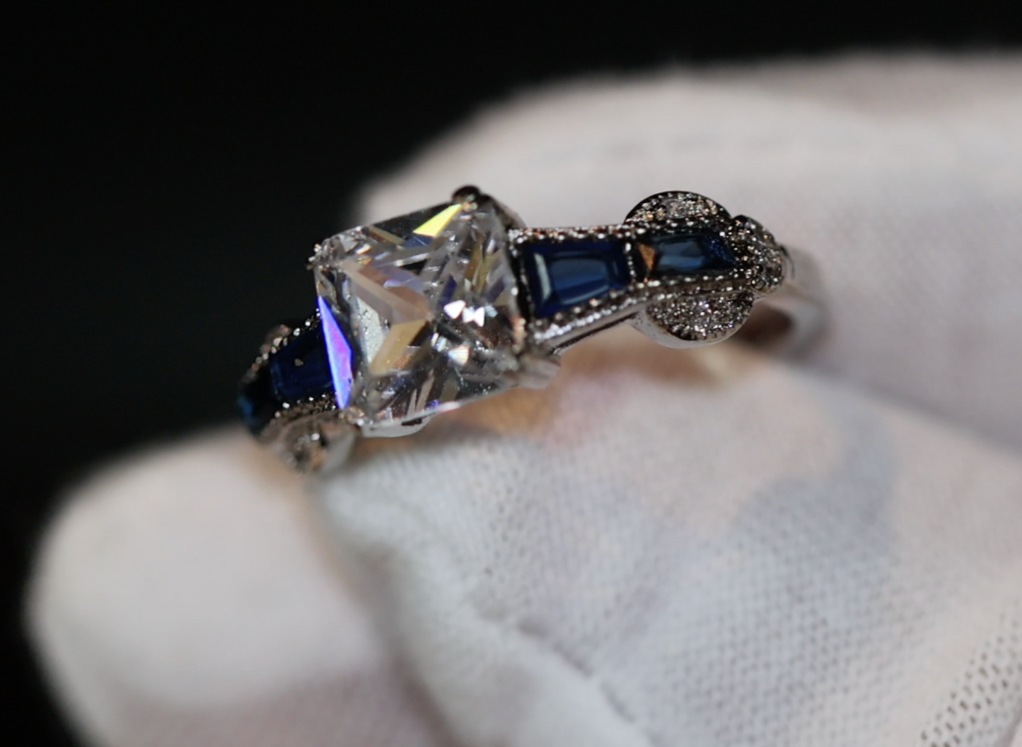 Blue diamond ring