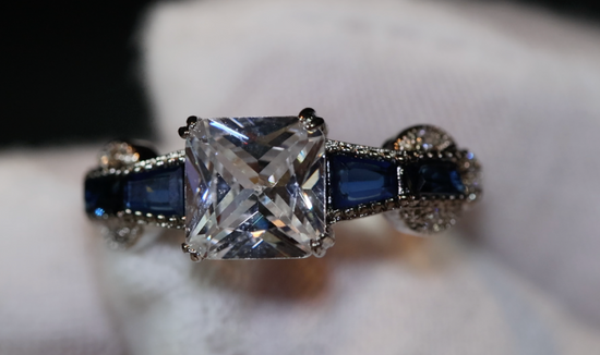 Blue diamond ring