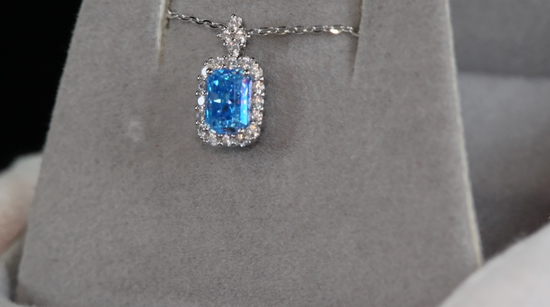 Blue Moissanite Pendant