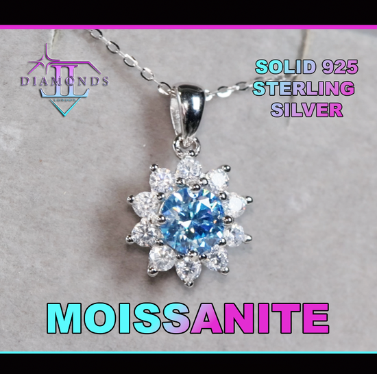 Blue Moissanite Pendant