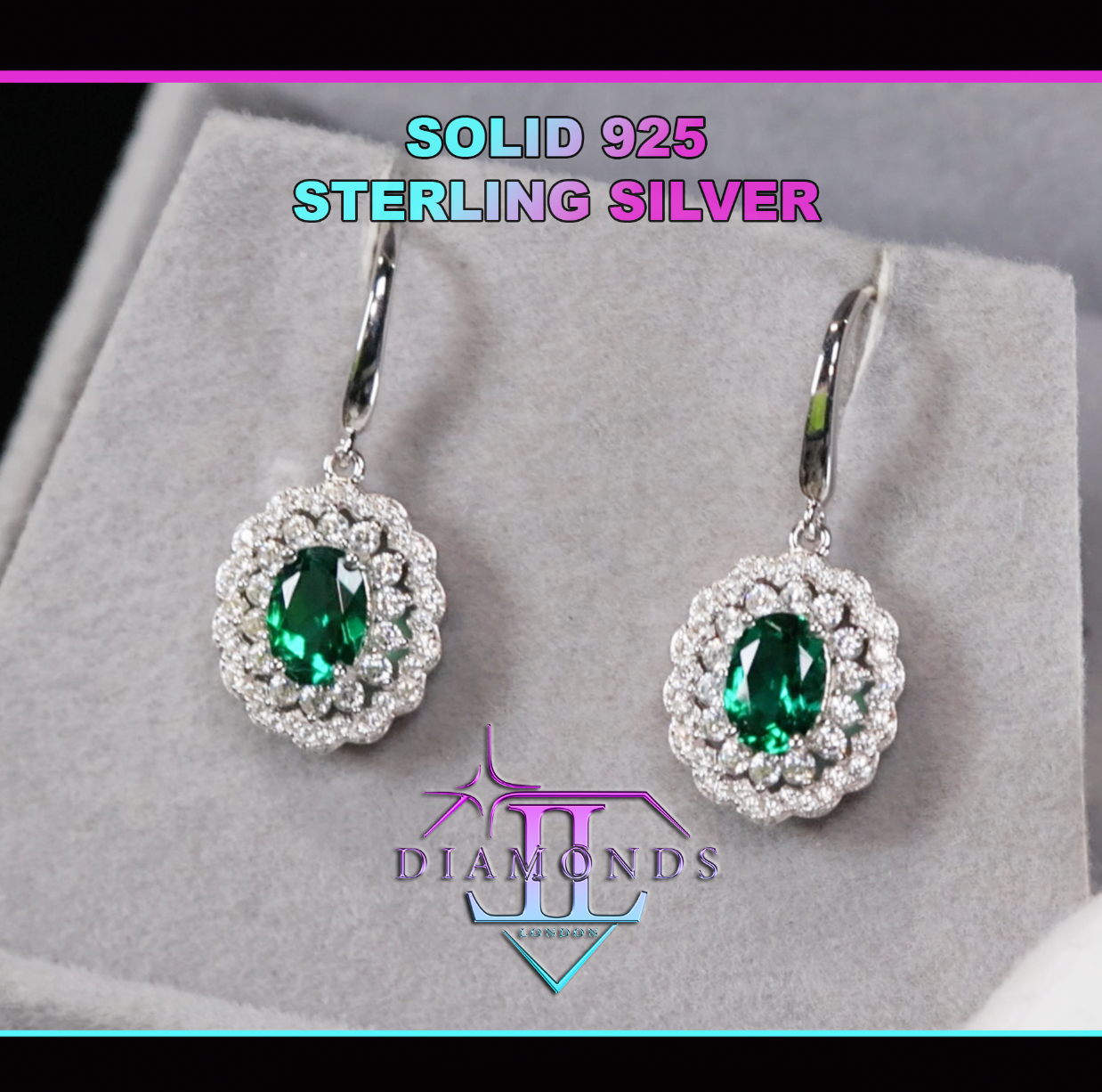 Lab Grown Colombian Emerald Earrings