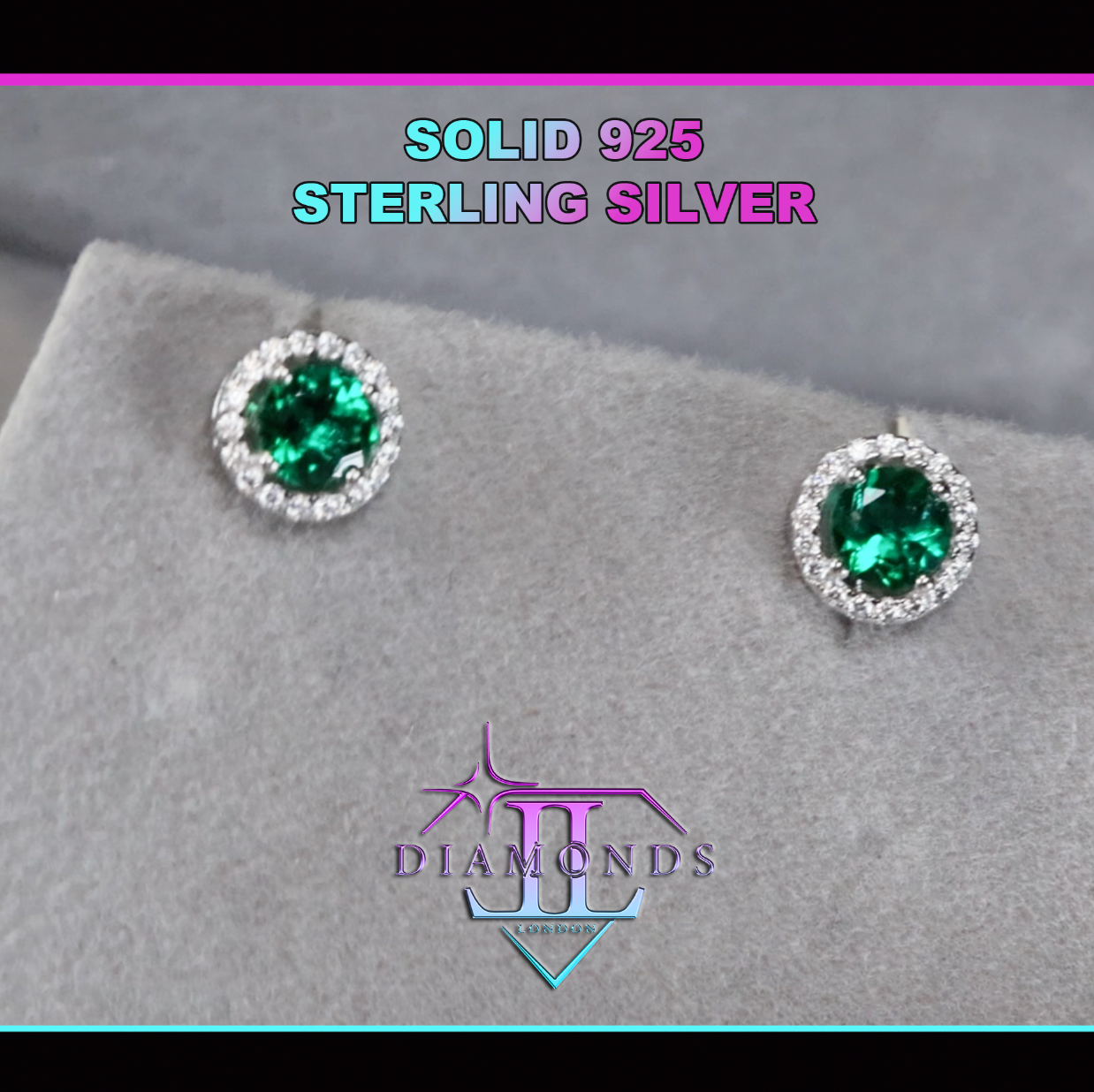 Lab Grown Colombian Emerald Ear Studs | Colombian Emerald Earrings