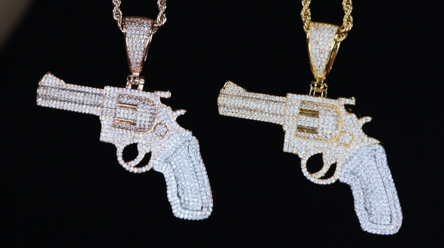 Diamond Pistol Pendant