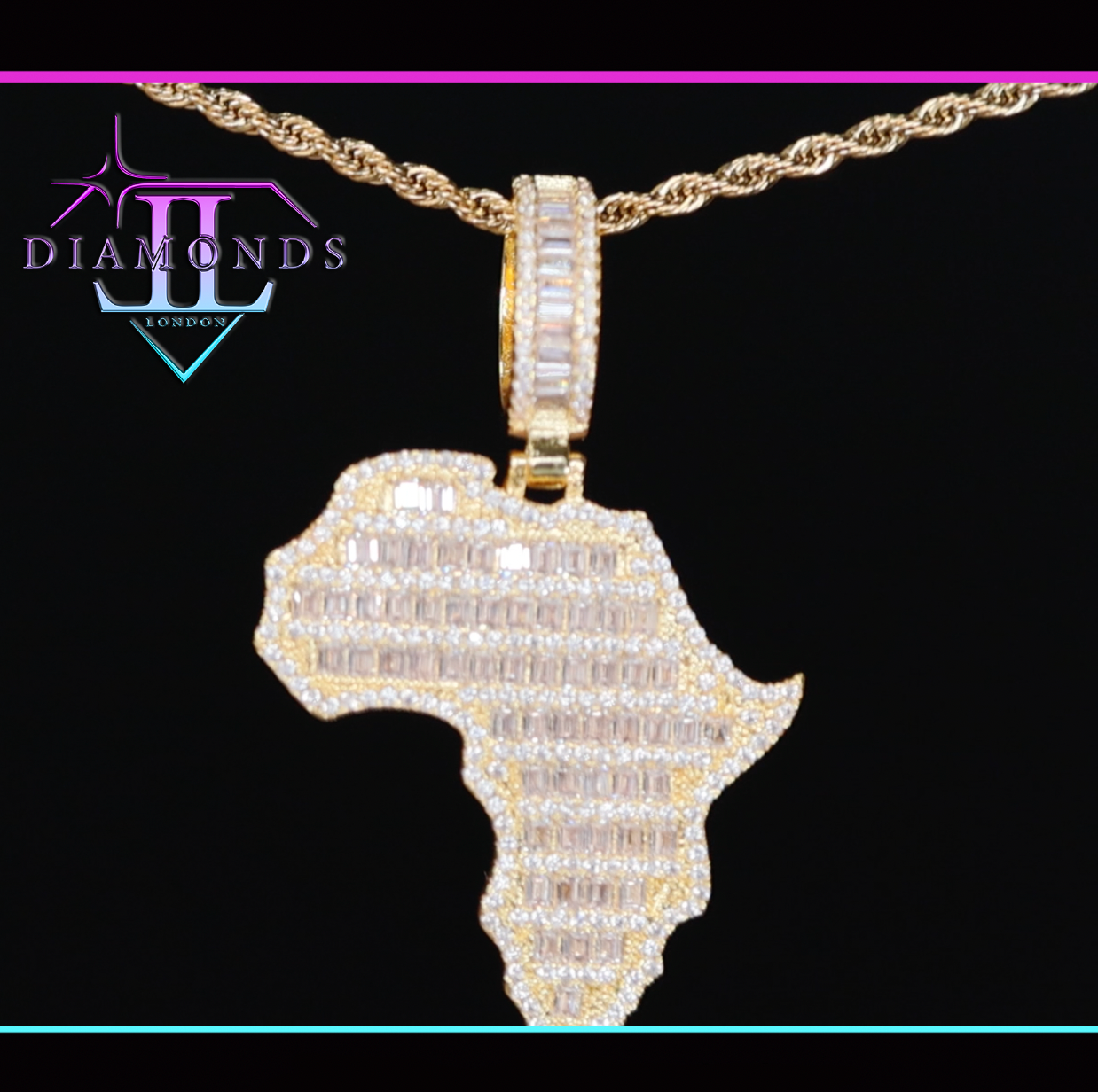 Baguette Diamond Africa Pendant