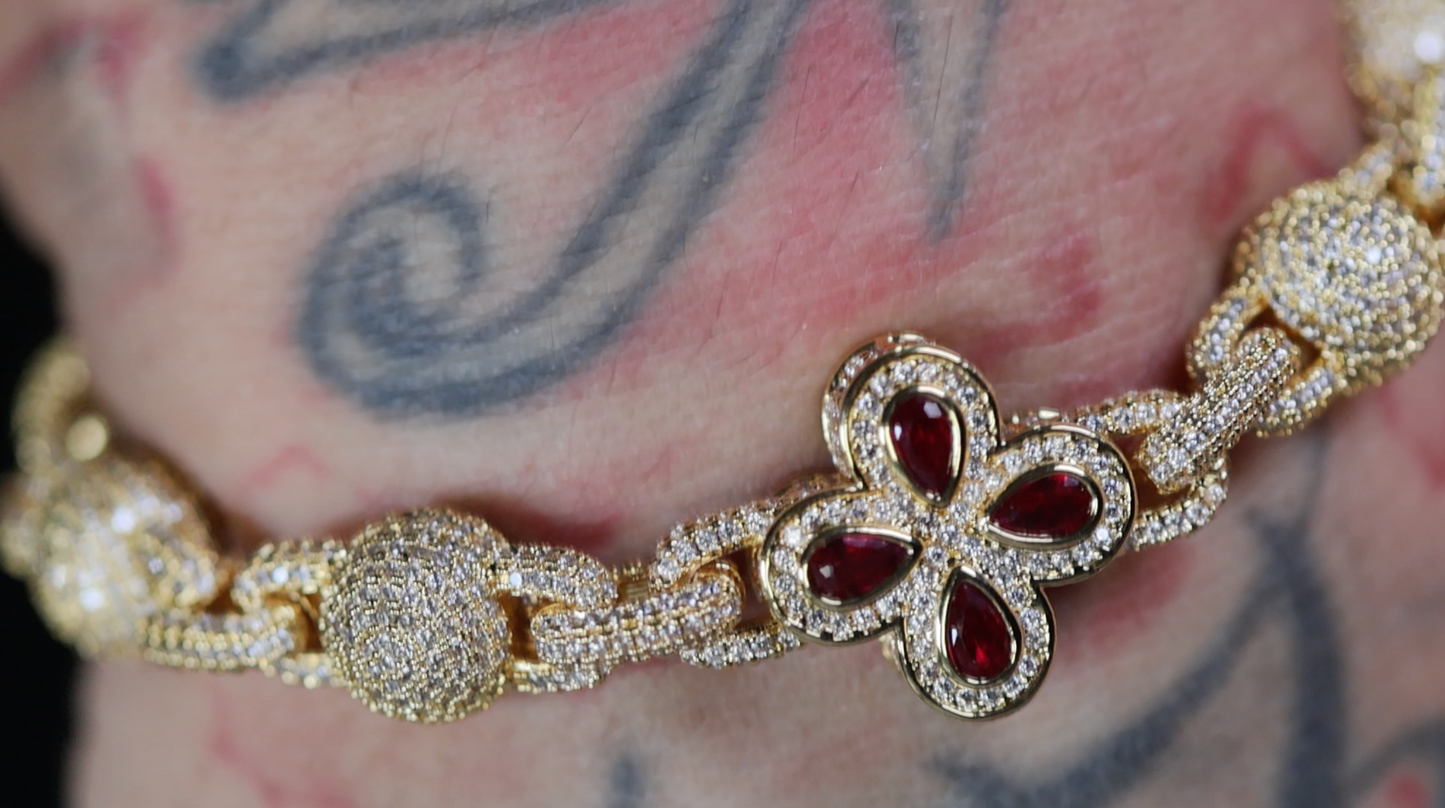 Men's Gold Diamond Ball Bracelet