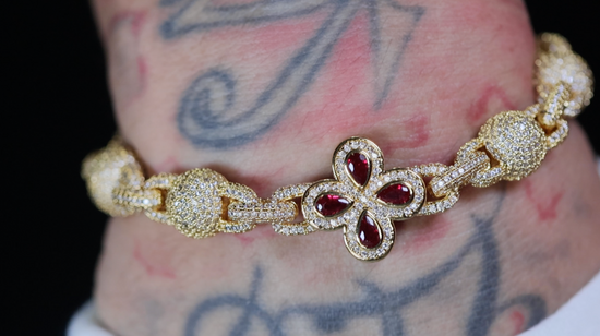 Men's Gold Diamond Ball Bracelet