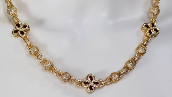 Men's Gold Diamond Ball Chain