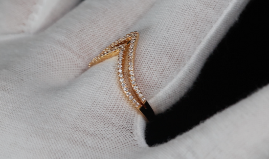 Gold Wishbone Diamond Ring