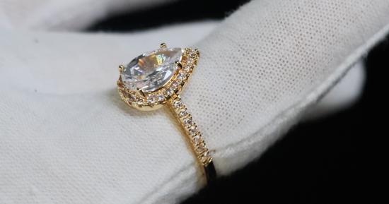 Gold Pear Cut Diamond Ring