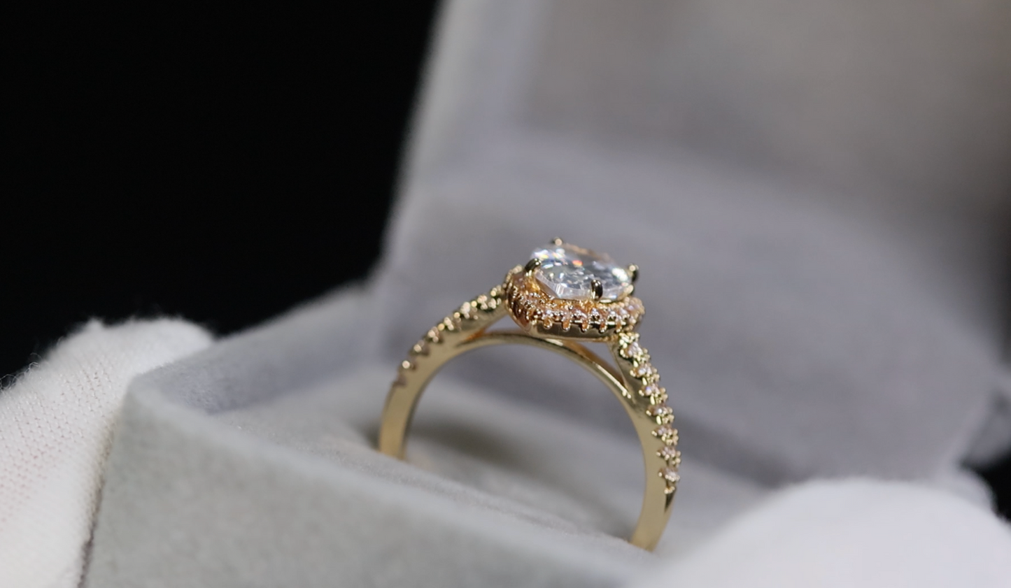 Gold Pear Cut Diamond Ring