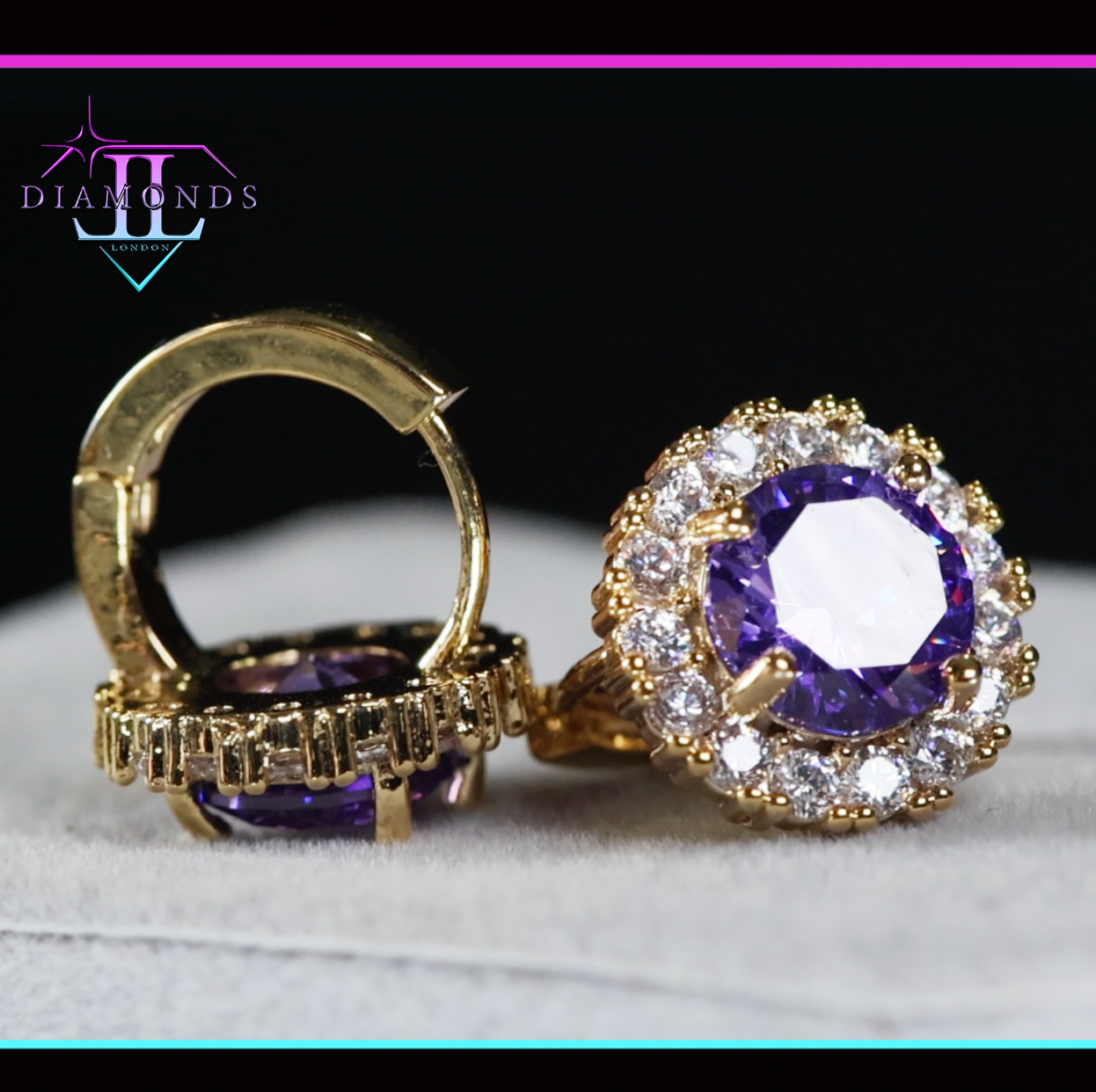 Purple Diamond Earrings