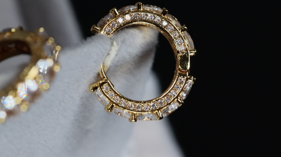 Gold Diamond Hoop Earrings