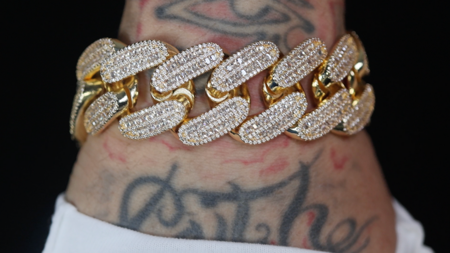 Gold Moissanite Cuban Bracelet