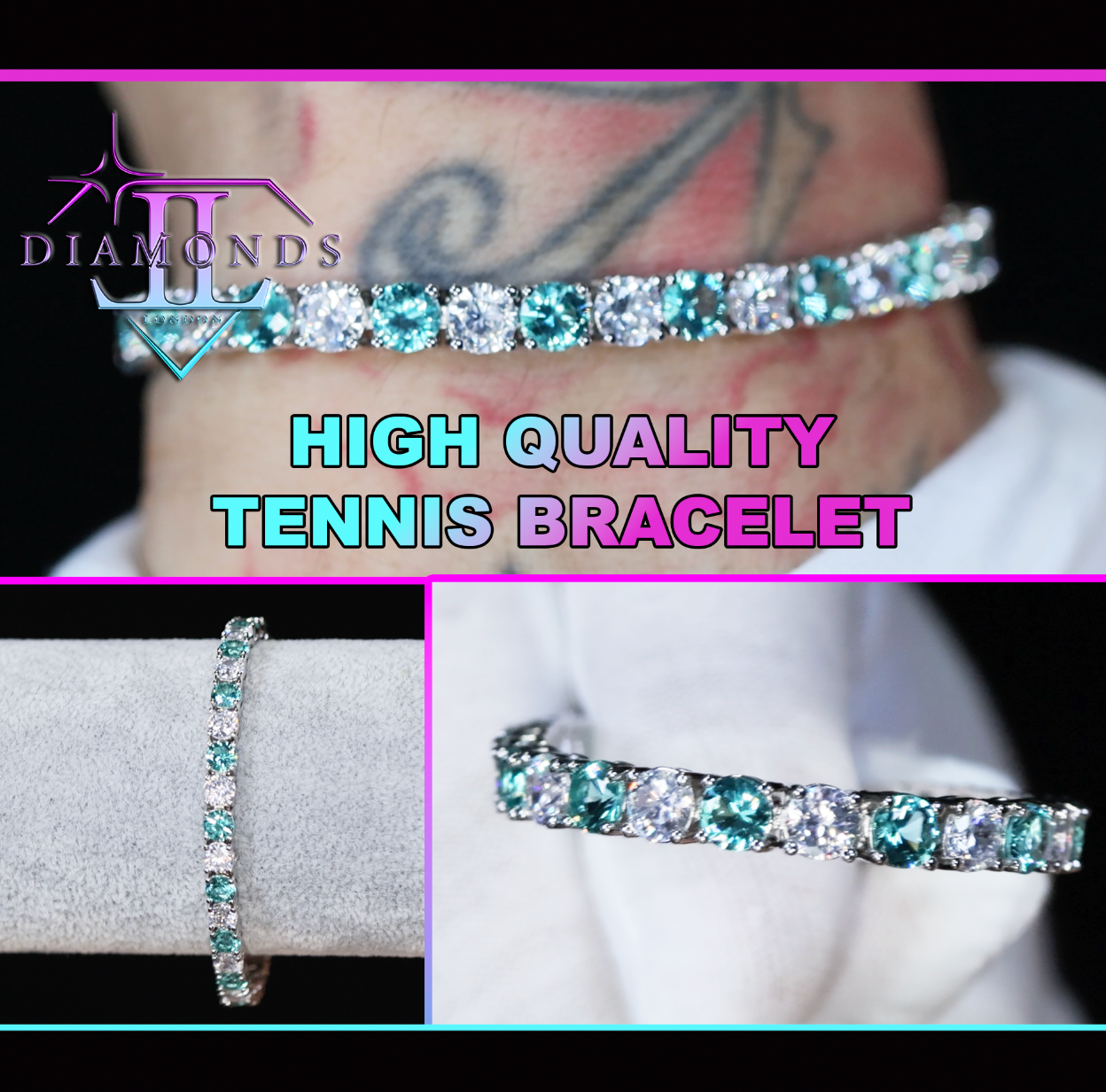 Green Diamond Tennis Bracelet