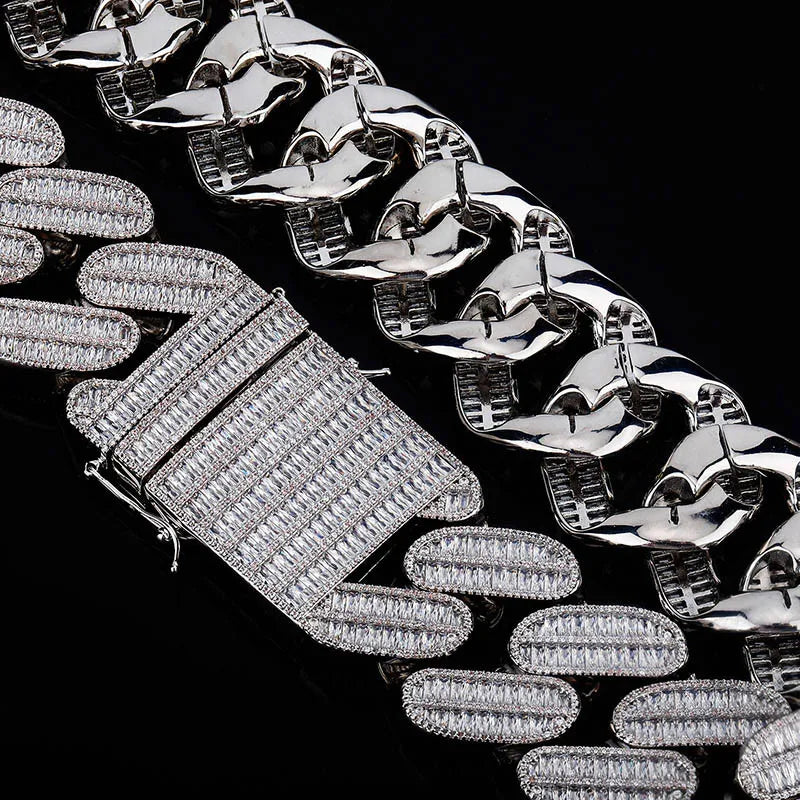 Baguette Diamond Cuban Link Chain | Iced Out Cuban Chain | Iced Out Chain | Very Big Cuban Chain