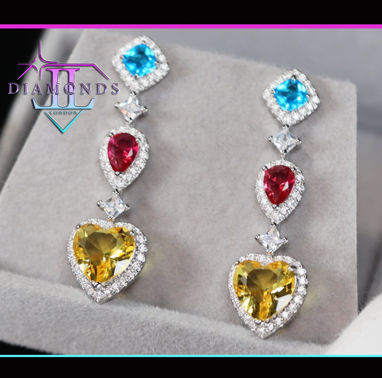 Rainbow Diamond Earrings