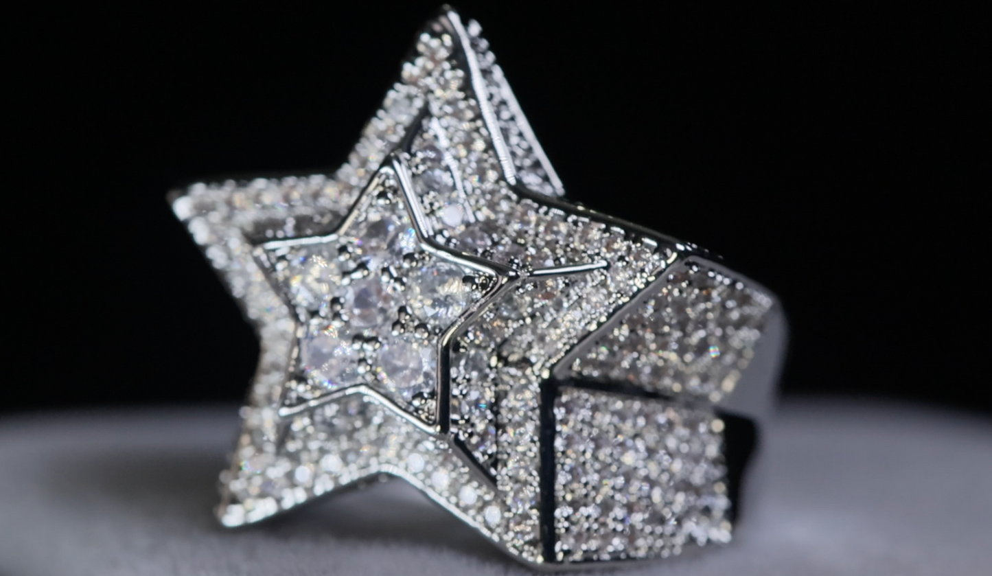 Mens Diamond Star Ring