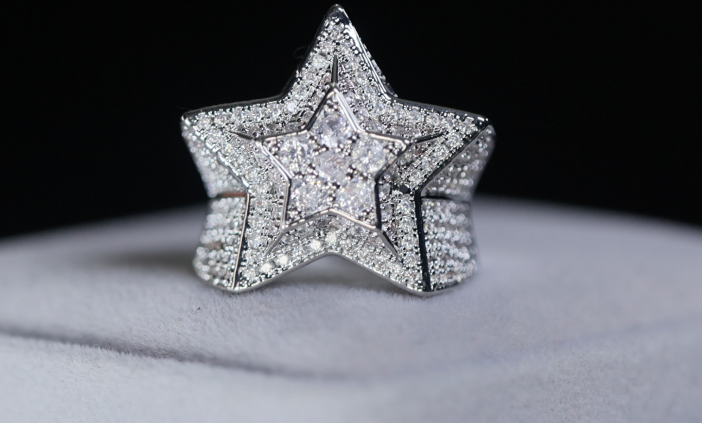Mens Diamond Star Ring
