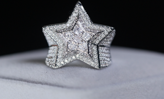 Mens Diamond Star Ring