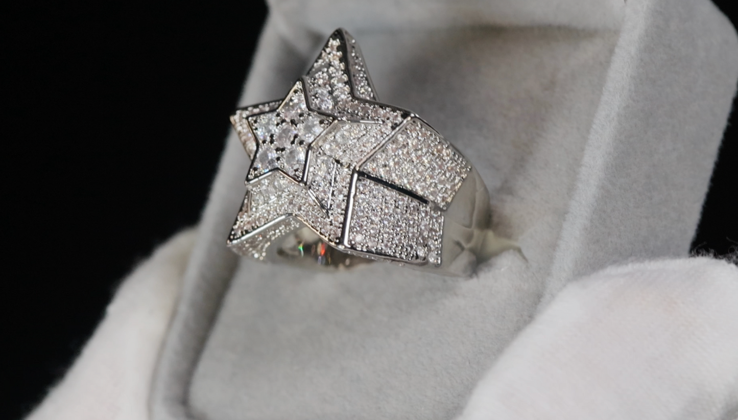 Mens Diamond Star Ring