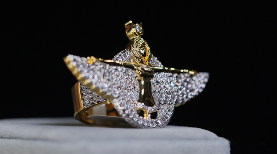 Men's Gold Moissanite Hip Hop Ring