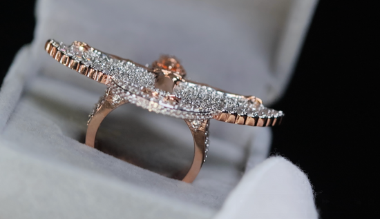 Mens Rose Gold Hip Hop Ring