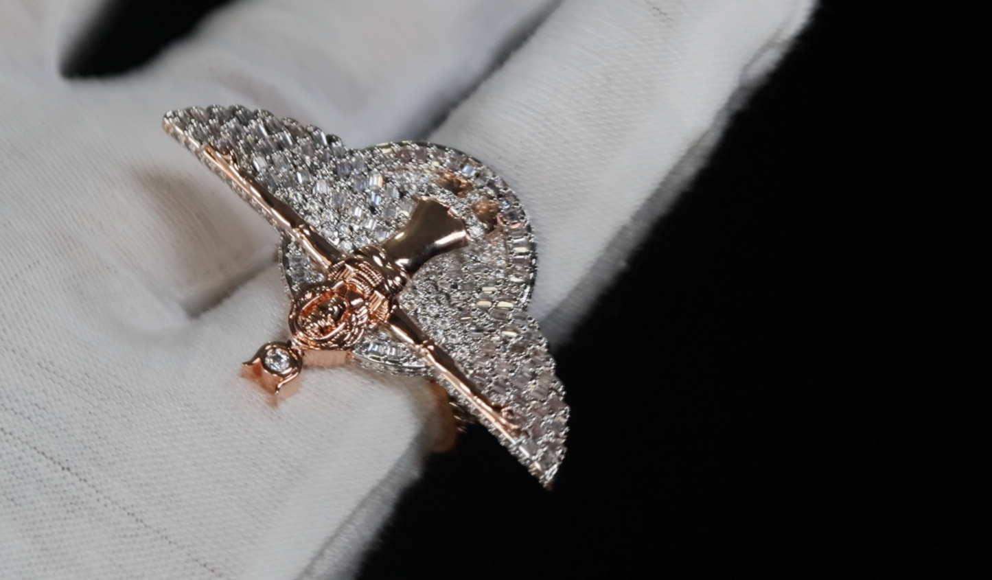 Mens Rose Gold Hip Hop Ring