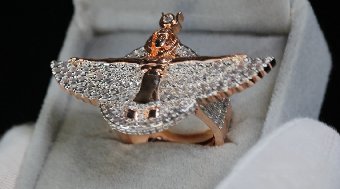 Mens Rose Gold Hip Hop Ring