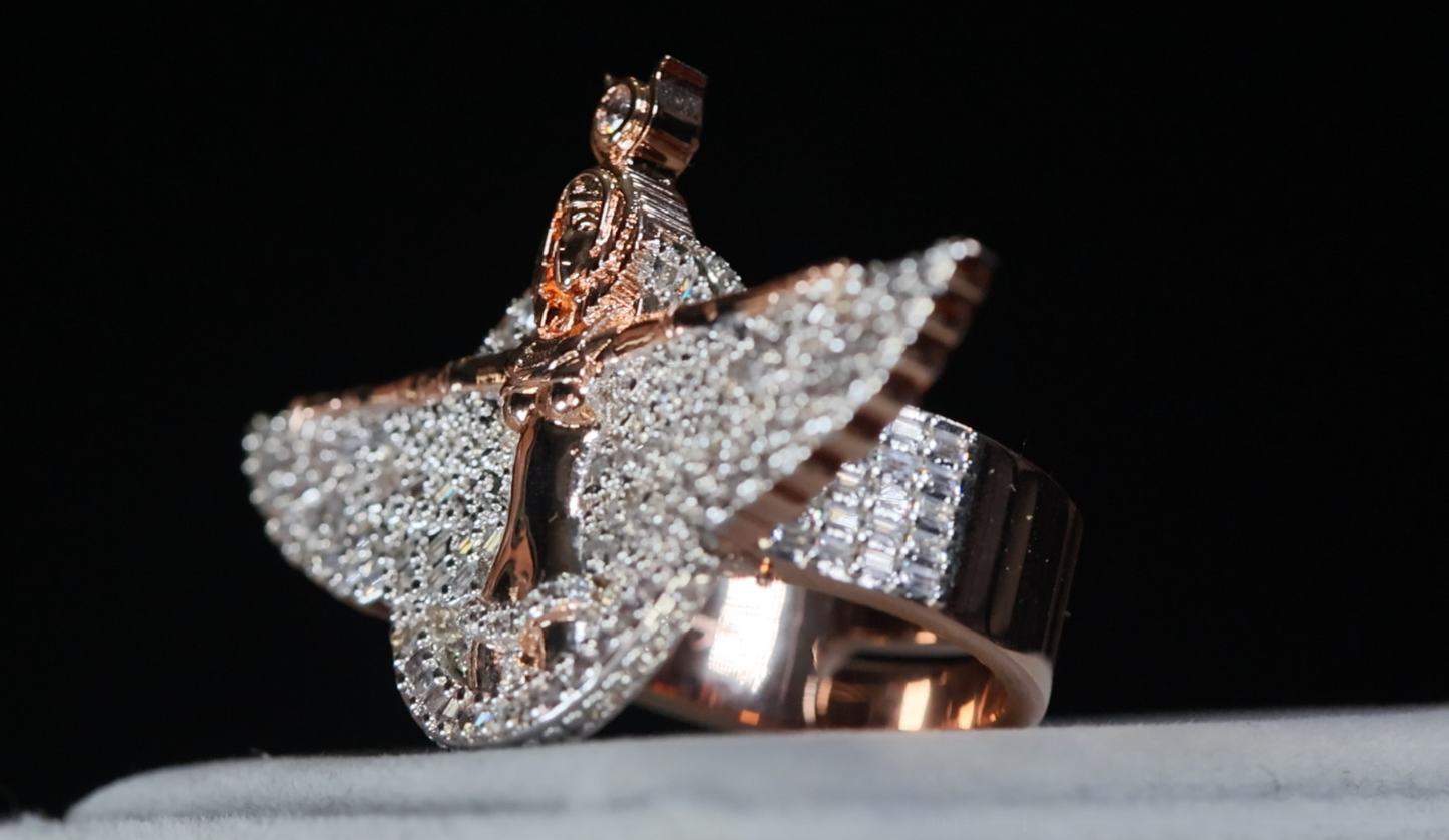 Mens Rose Gold Hip Hop Ring