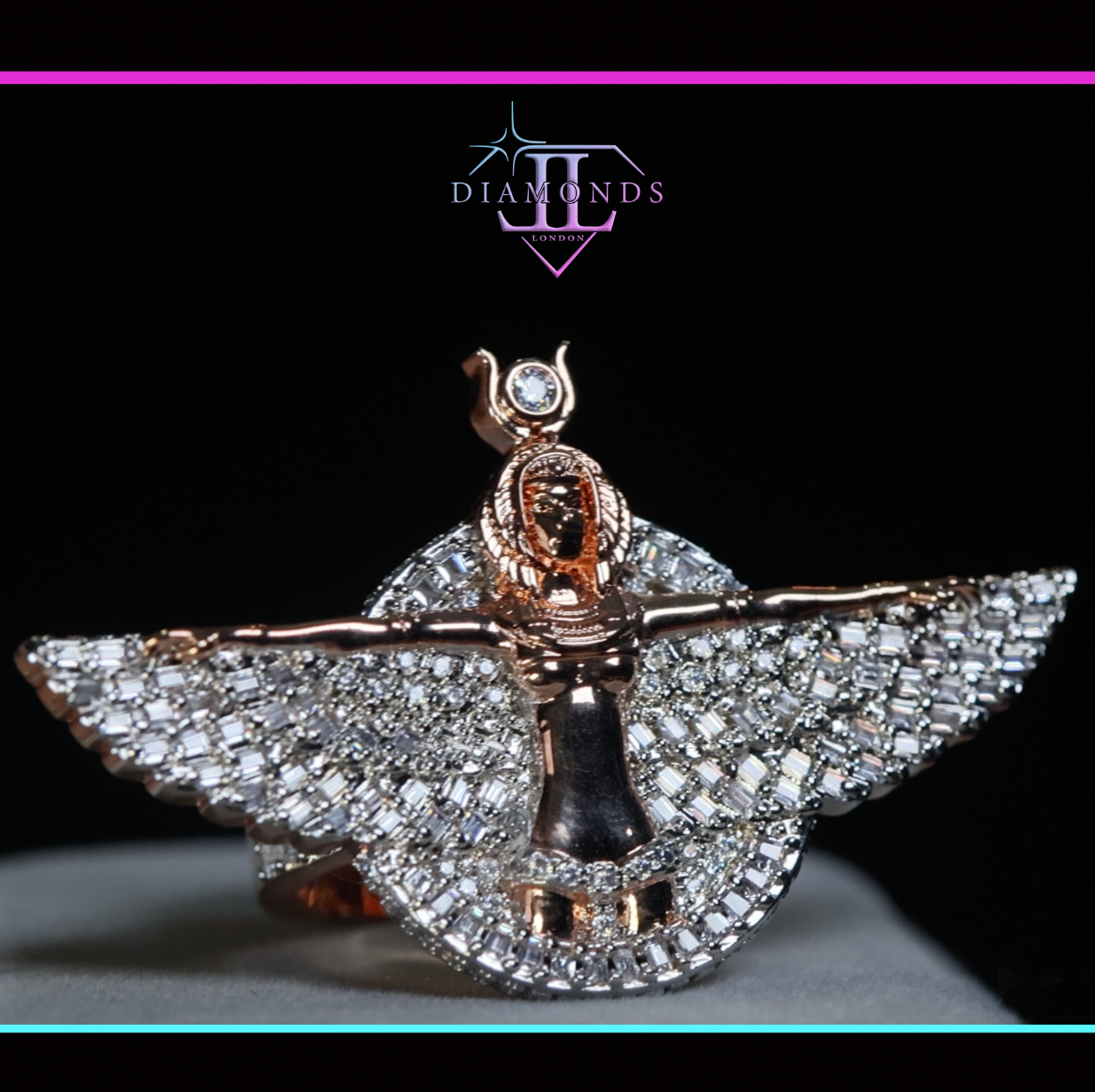 Mens Rose Gold Hip Hop Ring