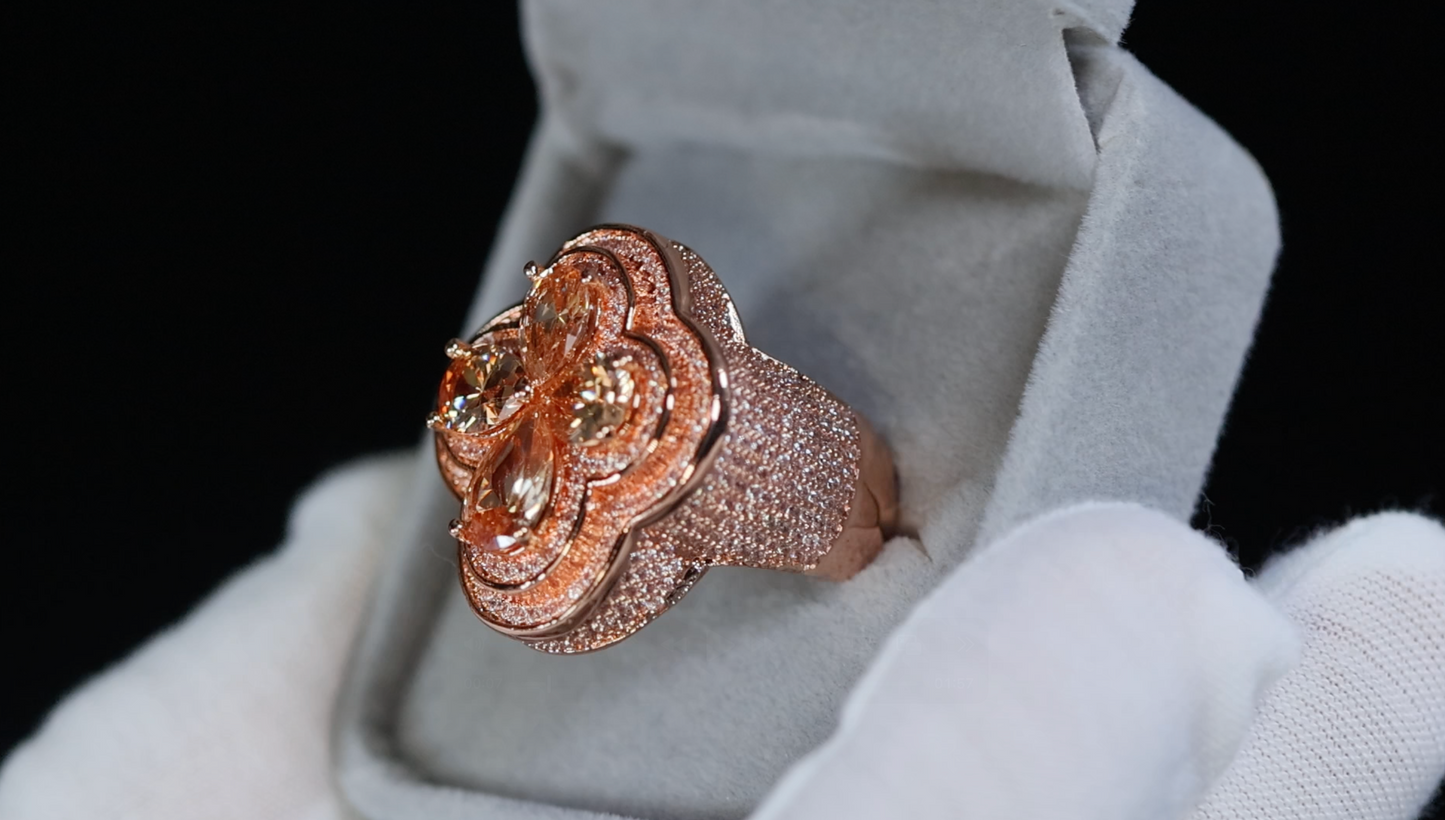 Men's Rose Gold Champagne Diamond Ring