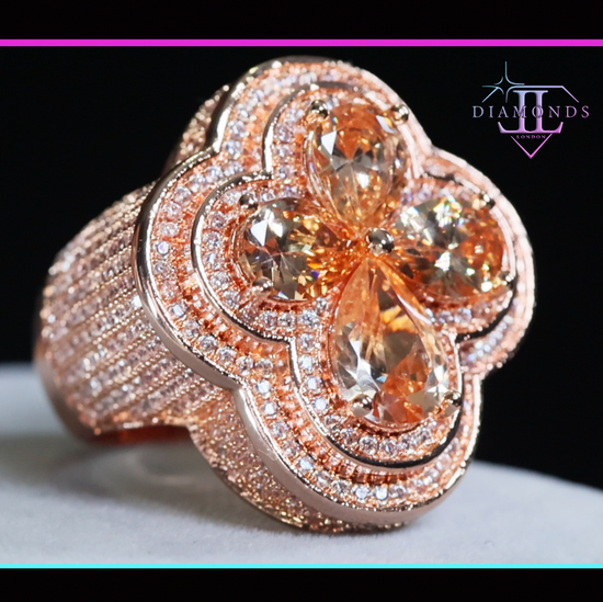 Men's Rose Gold Champagne Diamond Ring