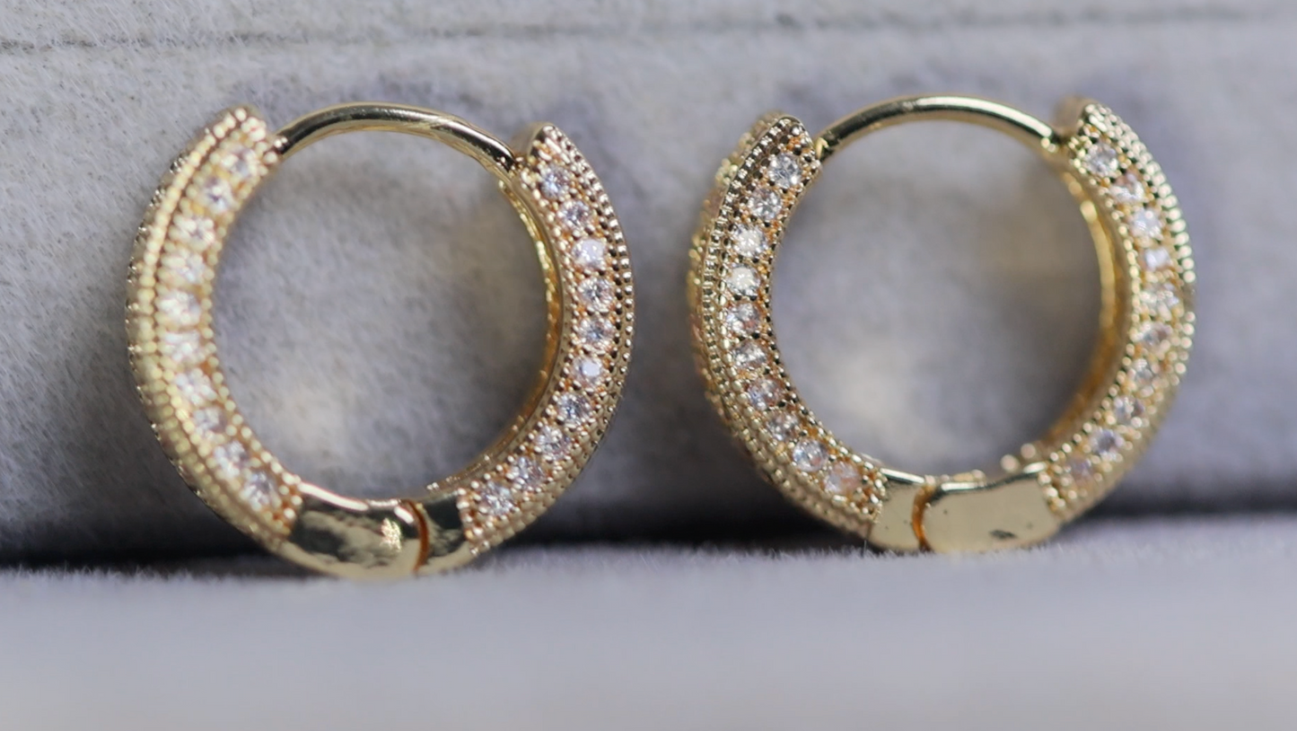 Men's Gold Diamond Hoop Earrings