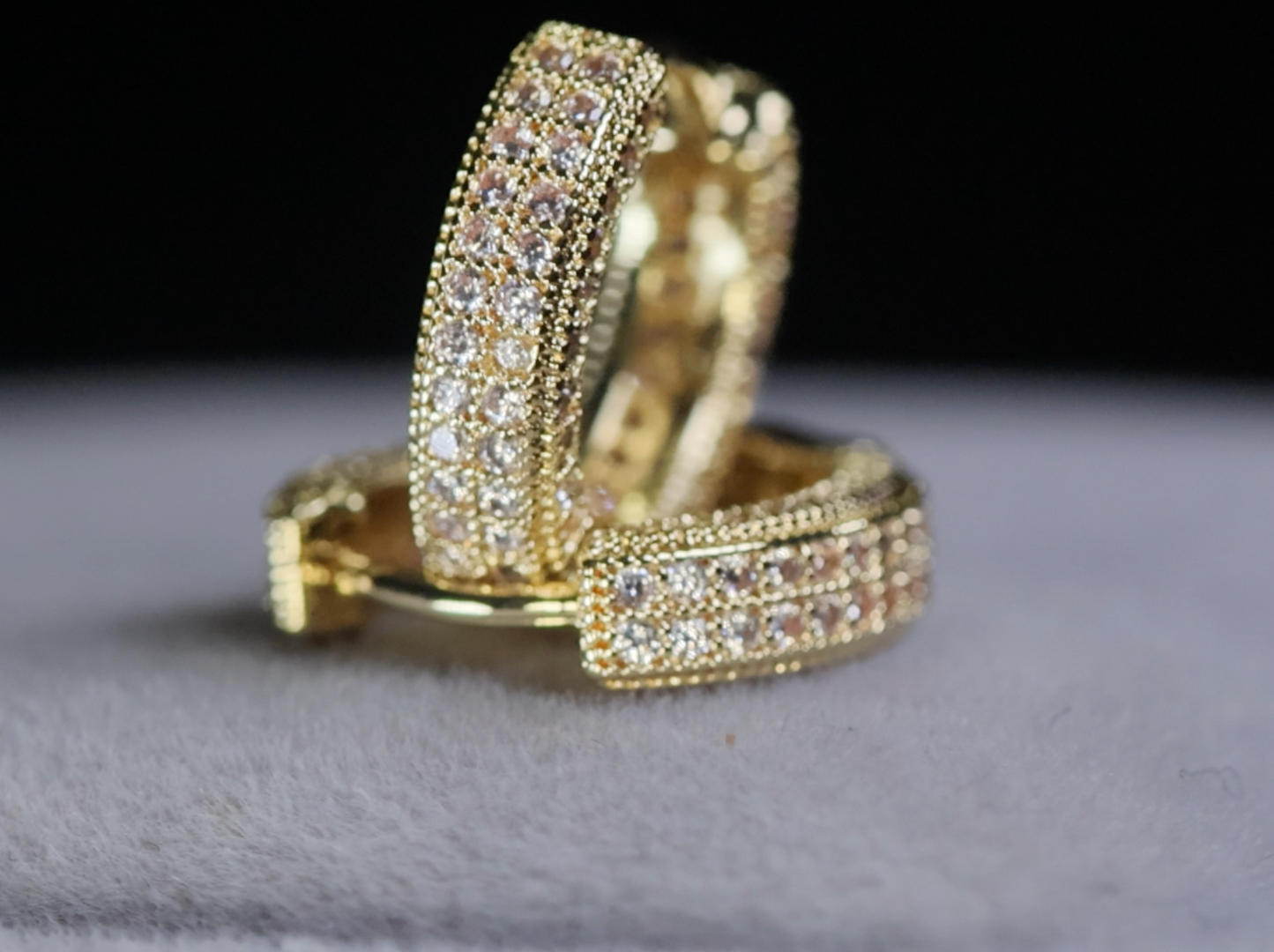 Men's Gold Diamond Hoop Earrings