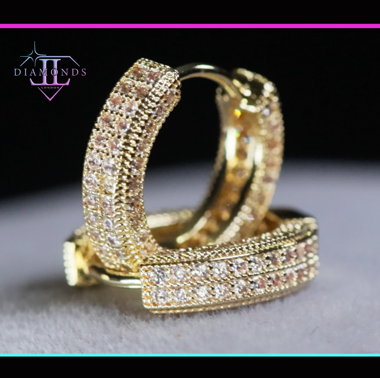 Men's Gold Diamond Hoop Earrings