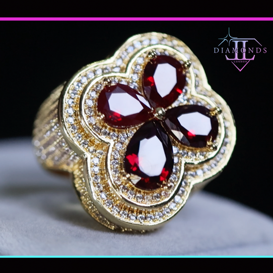 Men's Gold Red Diamond Ring