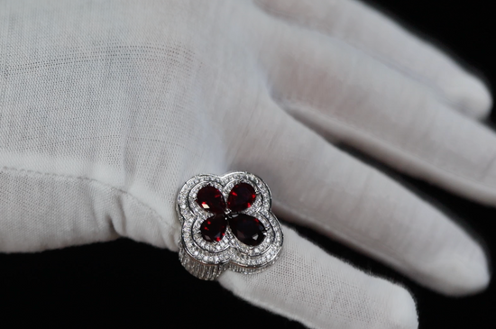 Men's Big Red Diamond Ring