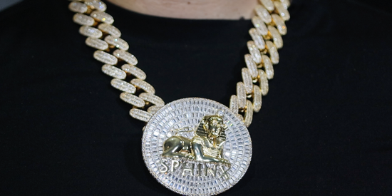 Big Gold Iced Out Pendant