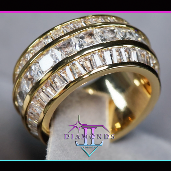 Mens Gold Baguette Diamond Wedding Ring