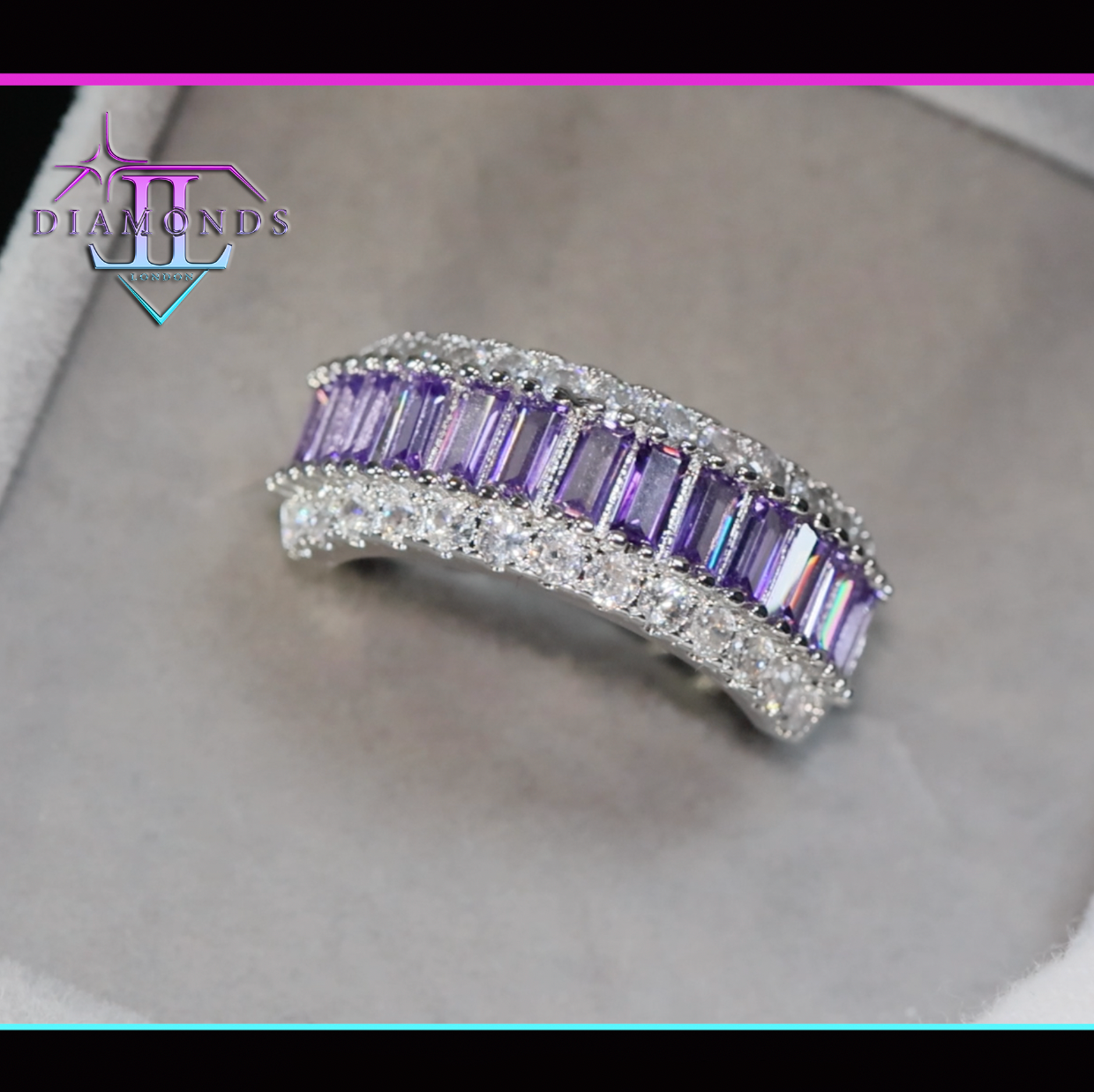 Mens Purple Diamond Ring