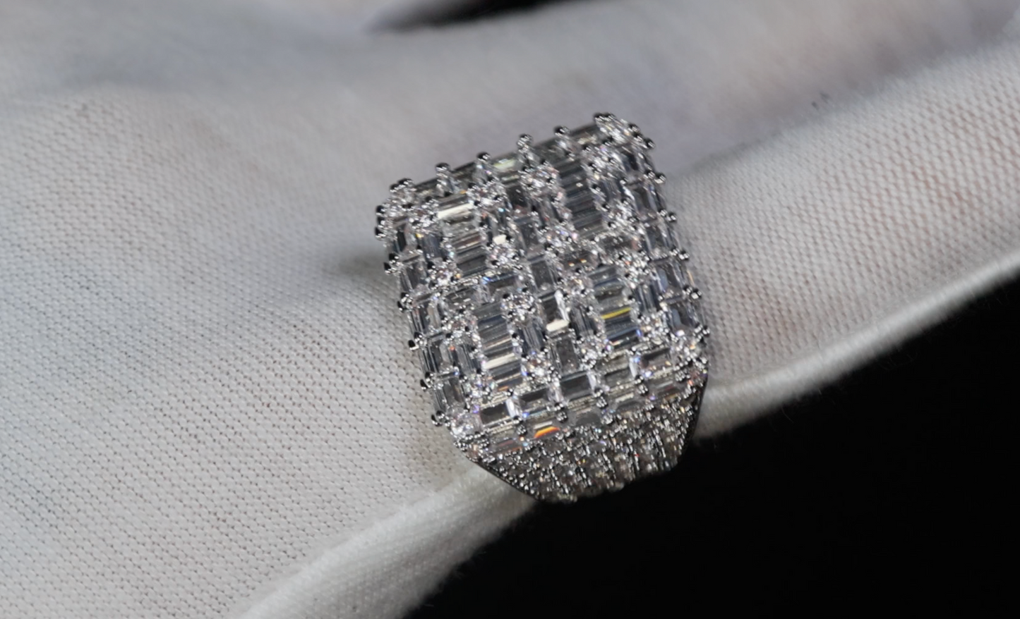 Mens Big Baguette Diamond Ring