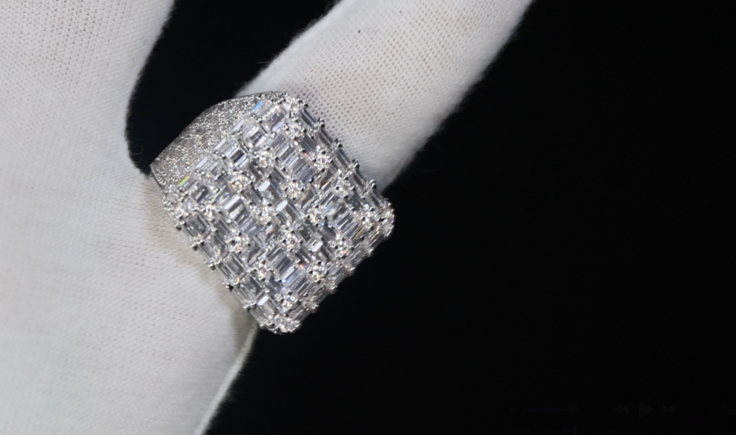 Mens Big Baguette Diamond Ring