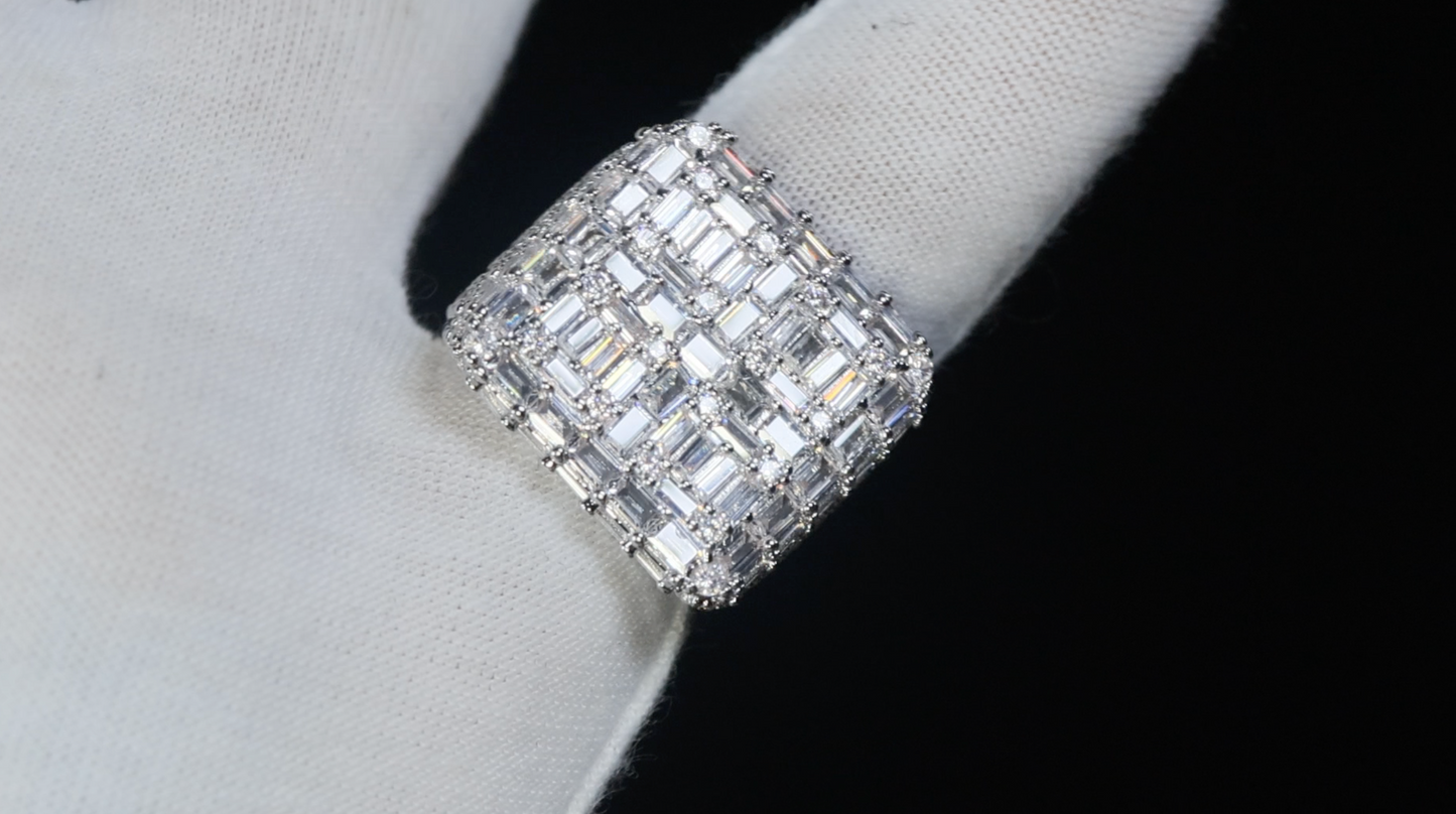 Mens Big Baguette Diamond Ring